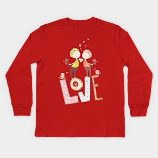 Big Love With 2 Boys - Boy loves Boy Kids Long Sleeve T-Shirt